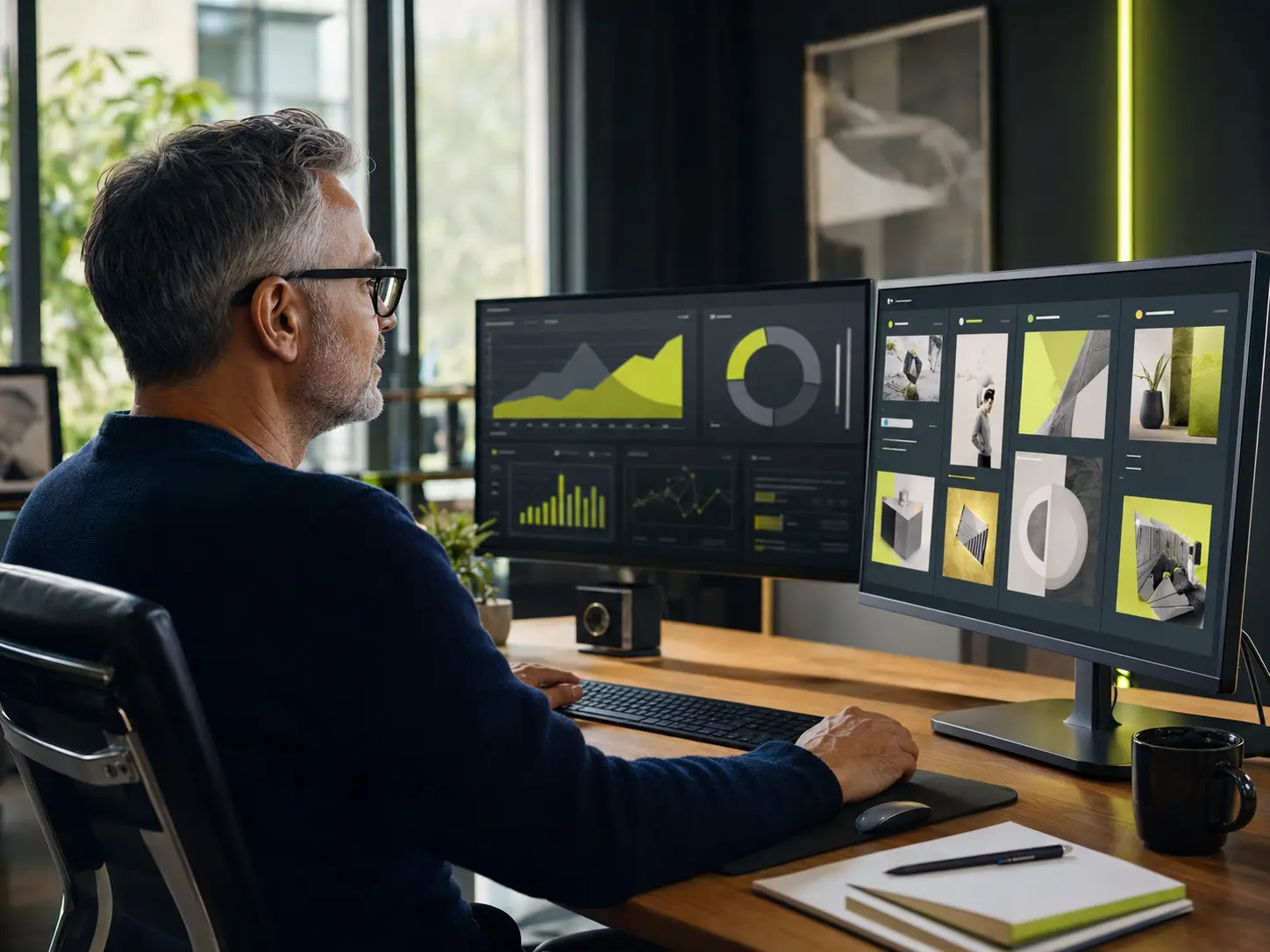 Media buyer reviewing paid advertising campaigns